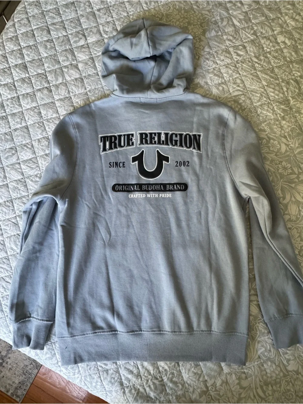 🆕 True Religion Men's Dusty Blue Zip Up Hoodie